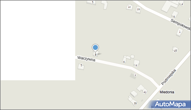 Racibórz, Warzywna, 8, mapa Racibórz