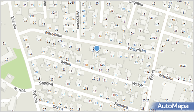 Radom, Wacyńska, 17, mapa Radomia