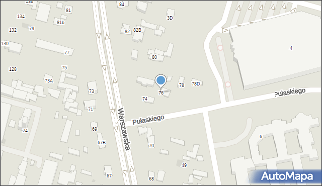 Radom, Warszawska, 76, mapa Radomia