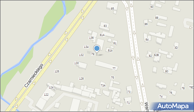 Radom, Warszawska, 79, mapa Radomia