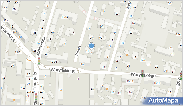 Radom, Waryńskiego Ludwika, 7, mapa Radomia