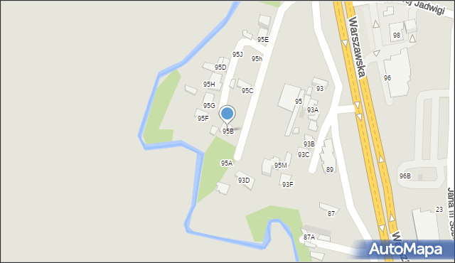 Radom, Warszawska, 95B, mapa Radomia