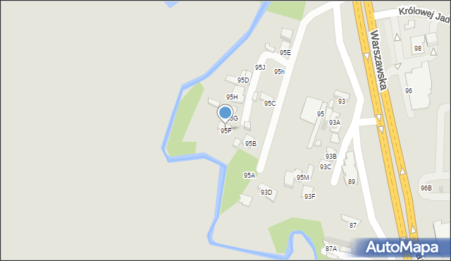 Radom, Warszawska, 95F, mapa Radomia