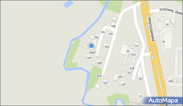 Radom, Warszawska, 95G, mapa Radomia