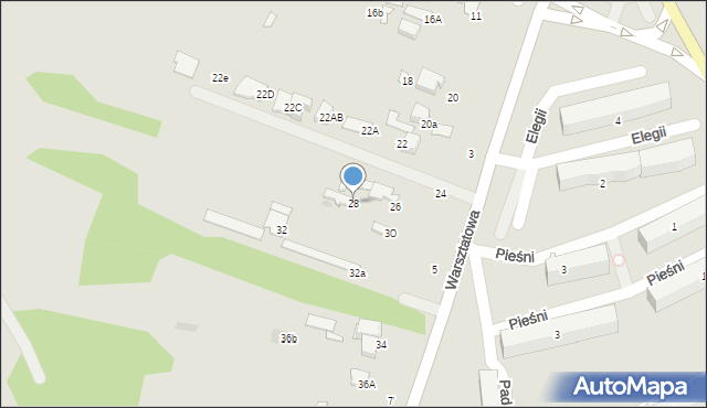 Radom, Warsztatowa, 28, mapa Radomia