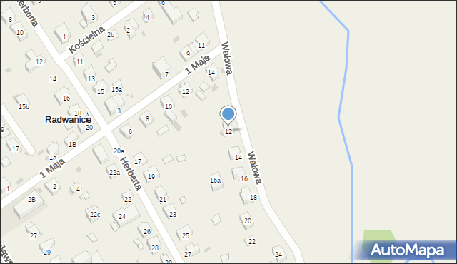 Radwanice, Wałowa, 12, mapa Radwanice