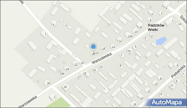 Radzików Wielki, Warszawska, 18, mapa Radzików Wielki