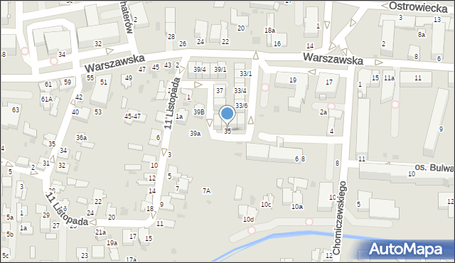 Radzyń Podlaski, Warszawska, 35, mapa Radzyń Podlaski