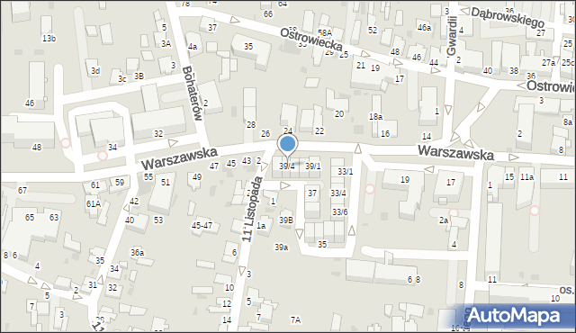 Radzyń Podlaski, Warszawska, 39/4, mapa Radzyń Podlaski