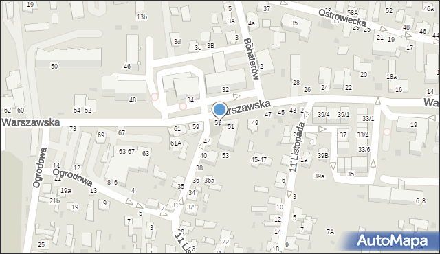 Radzyń Podlaski, Warszawska, 57, mapa Radzyń Podlaski