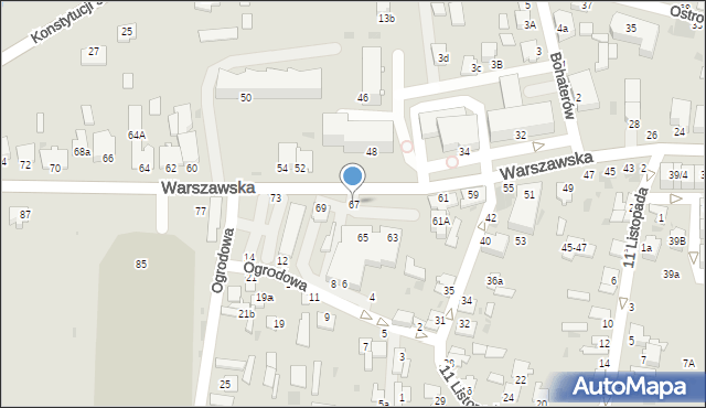 Radzyń Podlaski, Warszawska, 67, mapa Radzyń Podlaski