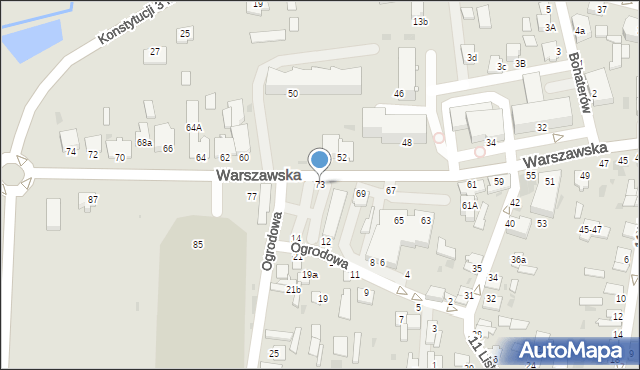 Radzyń Podlaski, Warszawska, 73, mapa Radzyń Podlaski