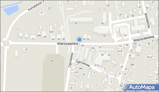 Radzyń Podlaski, Warszawska, 75, mapa Radzyń Podlaski