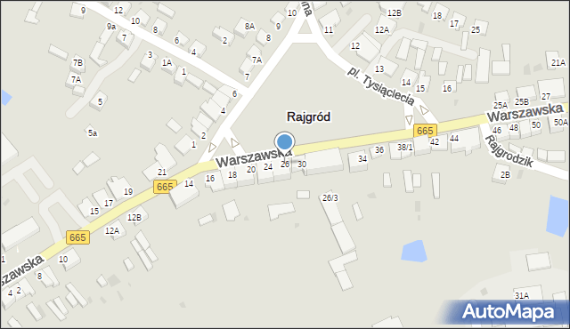 Rajgród, Warszawska, 26, mapa Rajgród