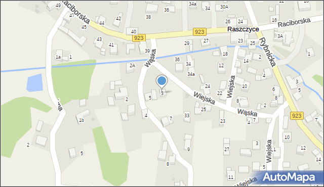 Raszczyce, Wąska, 3, mapa Raszczyce