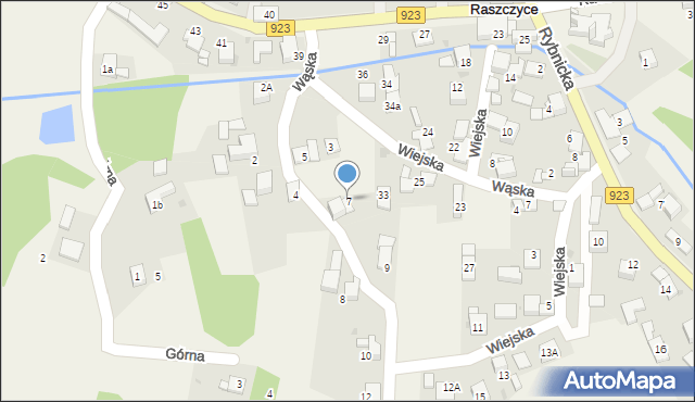 Raszczyce, Wąska, 7, mapa Raszczyce