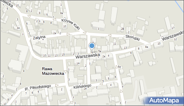 Rawa Mazowiecka, Warszawska, 5, mapa Rawa Mazowiecka