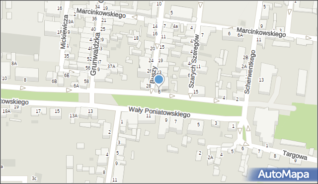 Rawicz, Wały Księcia Józefa Poniatowskiego, 6, mapa Rawicz