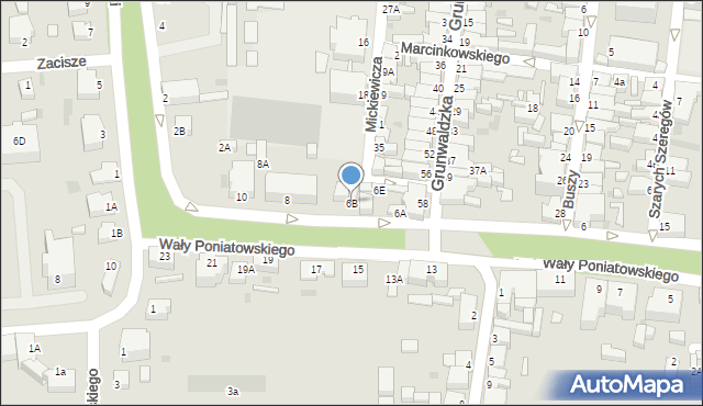 Rawicz, Wały Księcia Józefa Poniatowskiego, 6B, mapa Rawicz