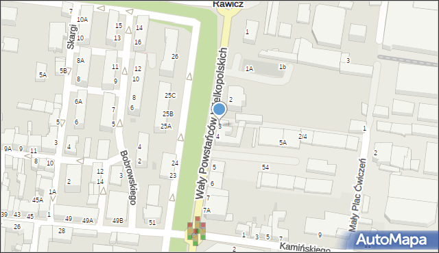 Rawicz, Wały Powstańców Wielkopolskich, 3, mapa Rawicz