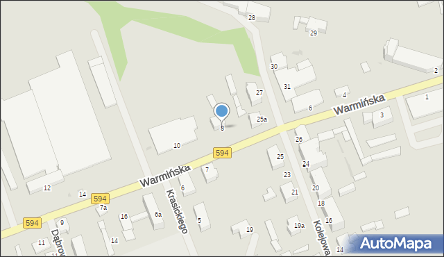 Reszel, Warmińska, 8, mapa Reszel