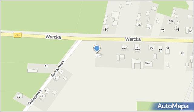 Rossoszyca, Warcka, 107, mapa Rossoszyca