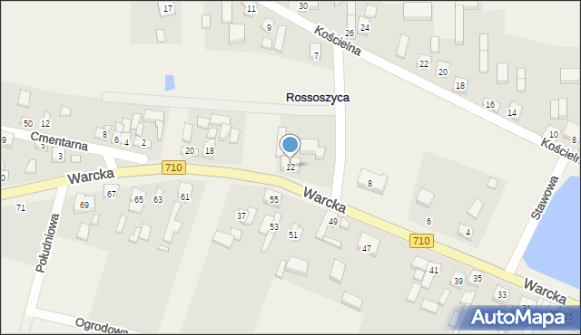 Rossoszyca, Warcka, 12, mapa Rossoszyca
