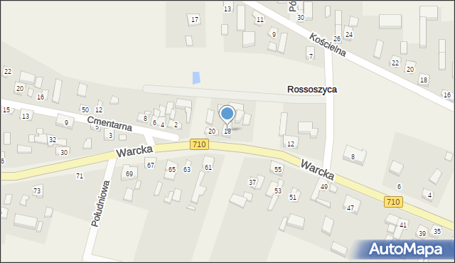 Rossoszyca, Warcka, 18, mapa Rossoszyca