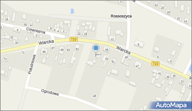 Rossoszyca, Warcka, 37, mapa Rossoszyca