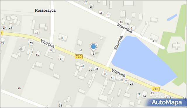 Rossoszyca, Warcka, 4, mapa Rossoszyca