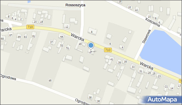 Rossoszyca, Warcka, 47, mapa Rossoszyca