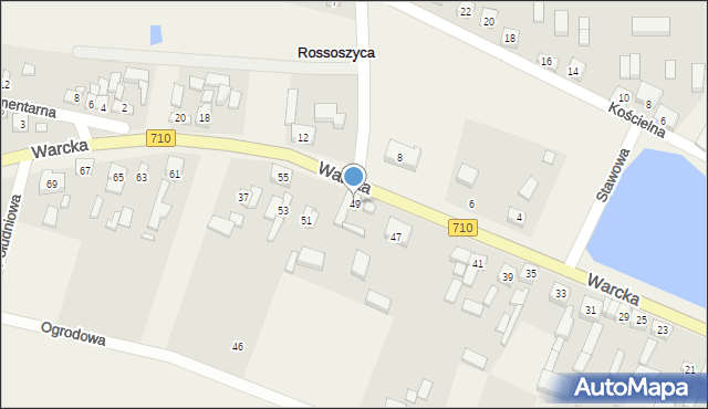Rossoszyca, Warcka, 49, mapa Rossoszyca