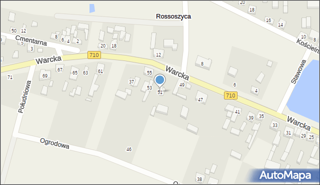 Rossoszyca, Warcka, 51, mapa Rossoszyca