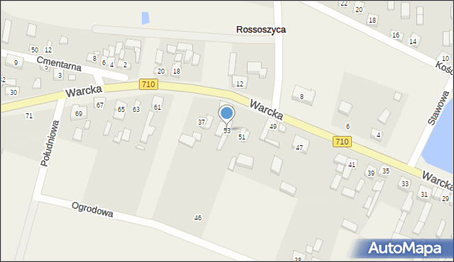 Rossoszyca, Warcka, 53, mapa Rossoszyca