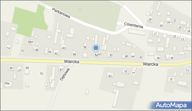 Rossoszyca, Warcka, 54, mapa Rossoszyca