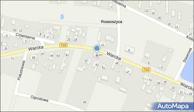 Rossoszyca, Warcka, 55, mapa Rossoszyca