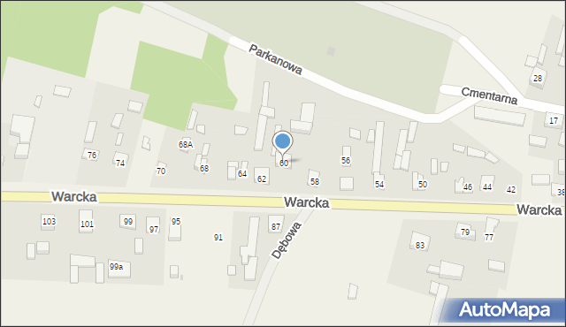 Rossoszyca, Warcka, 60, mapa Rossoszyca