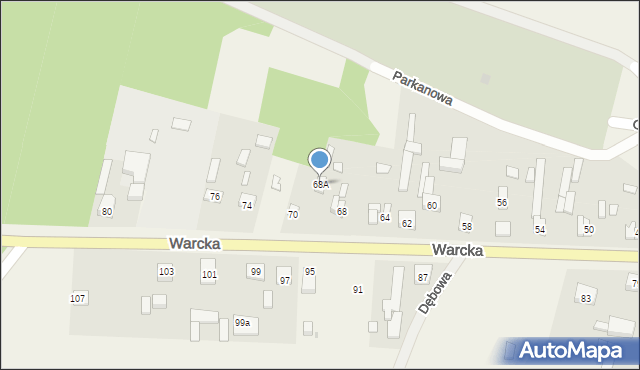 Rossoszyca, Warcka, 68A, mapa Rossoszyca