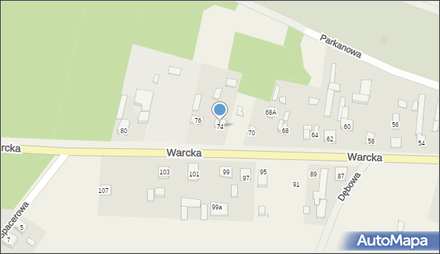 Rossoszyca, Warcka, 74, mapa Rossoszyca