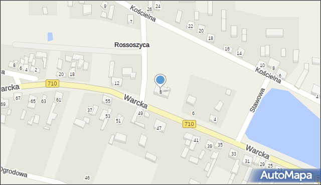 Rossoszyca, Warcka, 8, mapa Rossoszyca