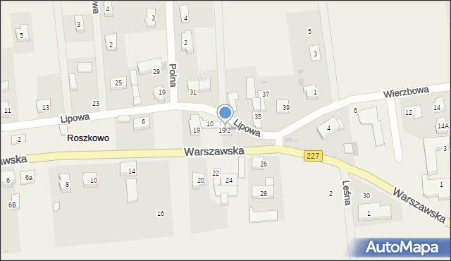 Roszkowo, Warszawska, 19/2, mapa Roszkowo