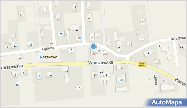 Roszkowo, Warszawska, 19, mapa Roszkowo