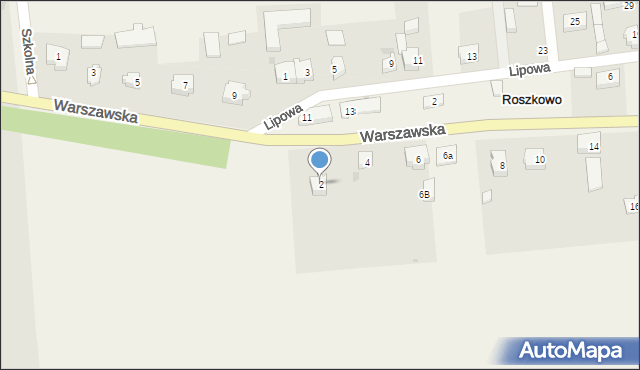 Roszkowo, Warszawska, 2, mapa Roszkowo