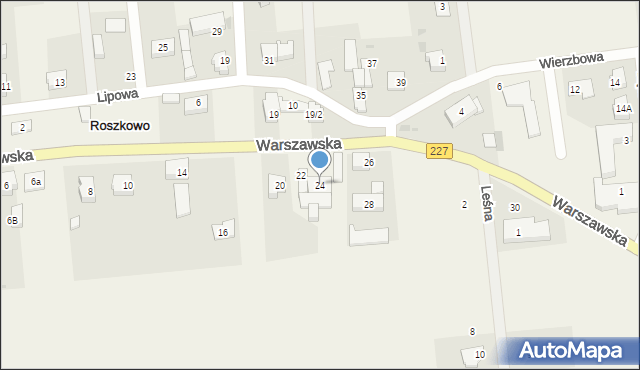 Roszkowo, Warszawska, 24, mapa Roszkowo