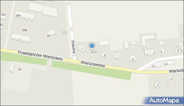 Roszkowo, Warszawska, 3, mapa Roszkowo