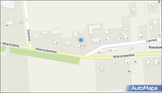 Roszkowo, Warszawska, 9, mapa Roszkowo