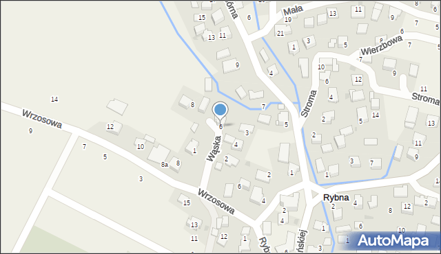 Rybna, Wąska, 6, mapa Rybna