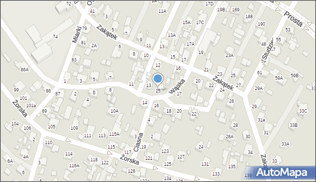 Rybnik, Wąska, 15, mapa Rybnika