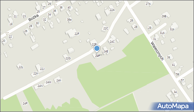 Rybnik, Walecznych, 24F, mapa Rybnika