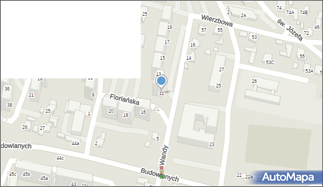 Rybnik, Wandy, 11, mapa Rybnika